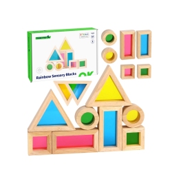 TOOKY TOY Drewniane Kolorowe Klocki Lustra Zestaw 8 el. FSC TOOKY TOY Drewniane Kolorowe Klocki Lustra Zestaw 8 el. FSC