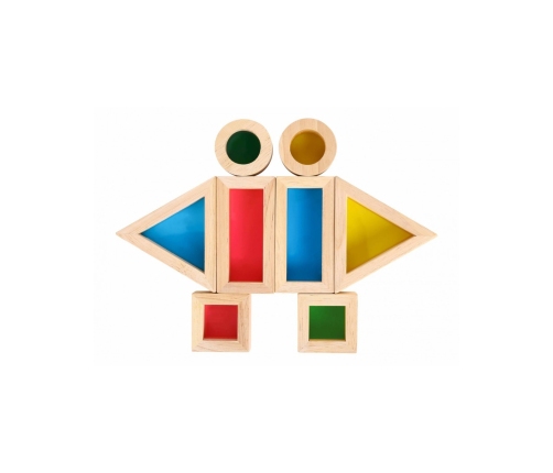 TOOKY TOY Drewniane Kolorowe Klocki Lustra Zestaw 8 el. FSC