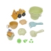 WOOPIE GREEN Zestaw do Piasku + Koparka w Wiaderku 7 el. BIODEGRADOWALNY ORGANICZNY MATERIAŁ