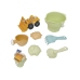 WOOPIE GREEN Zestaw do Piasku + Koparka w Wiaderku 7 el. BIODEGRADOWALNY ORGANICZNY MATERIAŁ