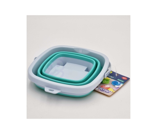 WOOPIE Wiaderko Składane Kwadratowe Niebieskie