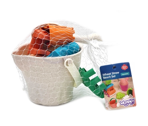 WOOPIE GREEN Zestaw do Piasku w Wiaderku Zamki 8 el. BIODEGRADOWALNY ORGANICZNY MATERIAŁ