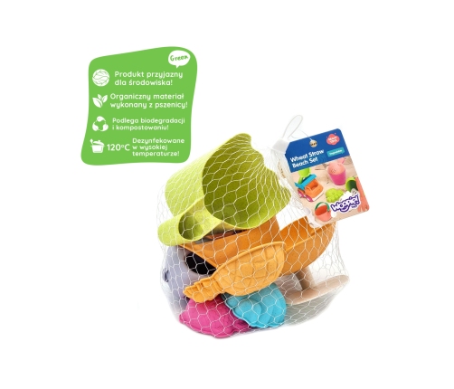 WOOPIE GREEN Zestaw do Piasku z Pazurami 7 el. BIODEGRADOWALNY ORGANICZNY MATERIAŁ