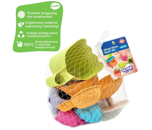 WOOPIE GREEN Zestaw do Piasku z Pazurami 7 el. BIODEGRADOWALNY ORGANICZNY MATERIAŁ