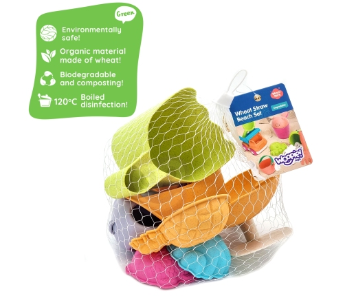 WOOPIE GREEN Zestaw do Piasku z Pazurami 7 el. BIODEGRADOWALNY ORGANICZNY MATERIAŁ