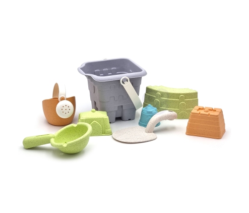 WOOPIE GREEN Zestaw do Piasku w Wiaderku Wieża 8 el. BIODEGRADOWALNY ORGANICZNY MATERIAŁ