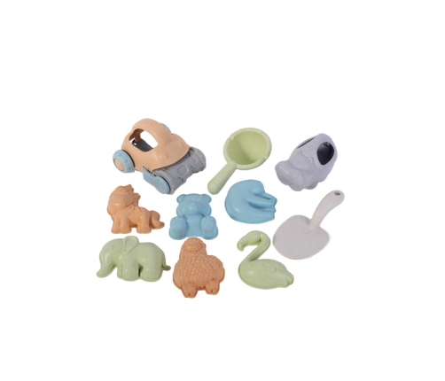 WOOPIE GREEN Zestaw do Piasku z Samochodzikiem 10 el. BIODEGRADOWALNY ORGANICZNY MATERIAŁ