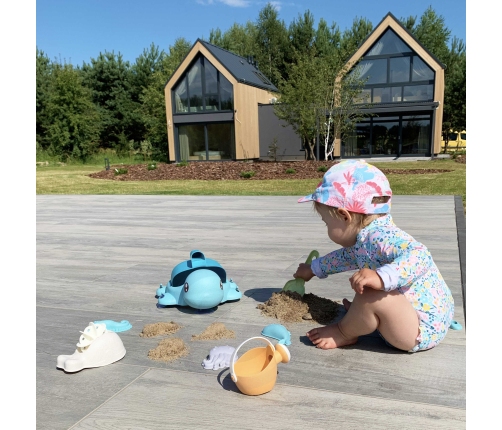 WOOPIE GREEN Zestaw 2w1 do Piasku i Wanny Żółwik Niebieski 8 el. BIODEGRADOWALNY ORGANICZNY MATERIAŁ