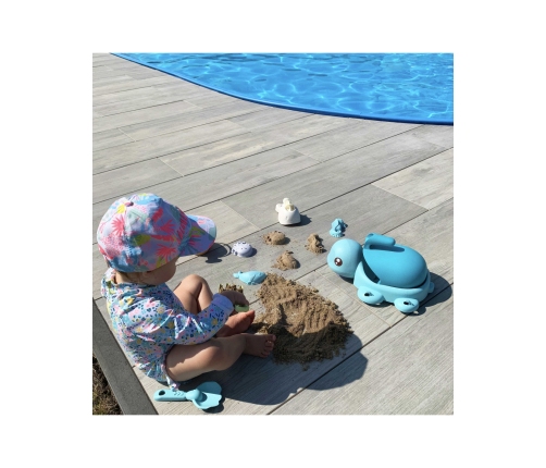 WOOPIE GREEN Zestaw 2w1 do Piasku i Wanny Żółwik Niebieski 8 el. BIODEGRADOWALNY ORGANICZNY MATERIAŁ