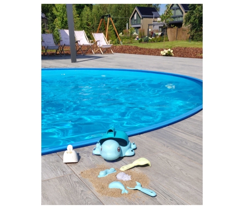 WOOPIE GREEN Zestaw 2w1 do Piasku i Wanny Żółwik Niebieski 8 el. BIODEGRADOWALNY ORGANICZNY MATERIAŁ