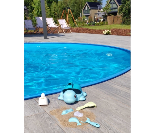 WOOPIE GREEN Zestaw 2w1 do Piasku i Wanny Żółwik Niebieski 8 el. BIODEGRADOWALNY ORGANICZNY MATERIAŁ