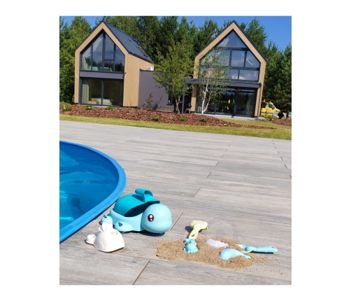 WOOPIE GREEN Zestaw 2w1 do Piasku i Wanny Żółwik Niebieski 8 el. BIODEGRADOWALNY ORGANICZNY MATERIAŁ