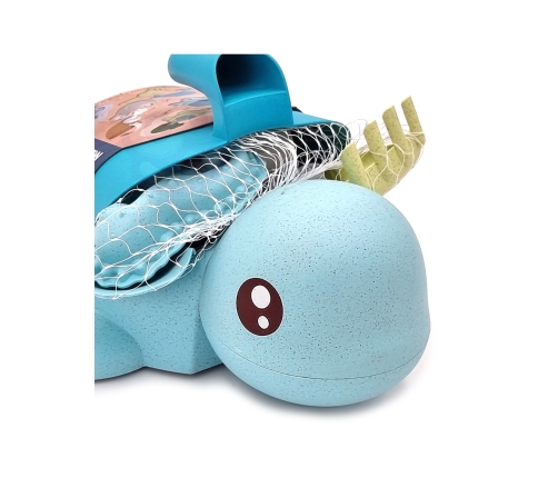 WOOPIE GREEN Zestaw 2w1 do Piasku i Wanny Żółwik Niebieski 8 el. BIODEGRADOWALNY ORGANICZNY MATERIAŁ