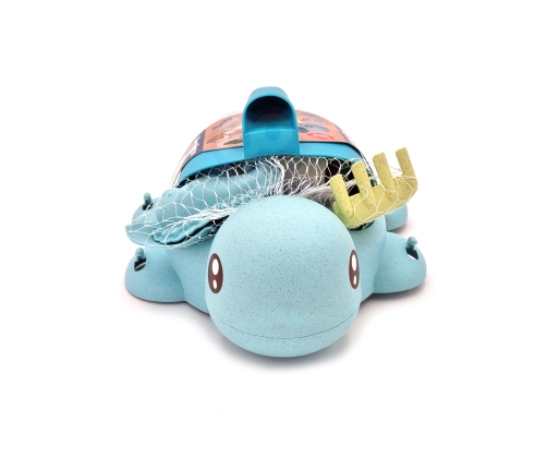 WOOPIE GREEN Zestaw 2w1 do Piasku i Wanny Żółwik Niebieski 8 el. BIODEGRADOWALNY ORGANICZNY MATERIAŁ