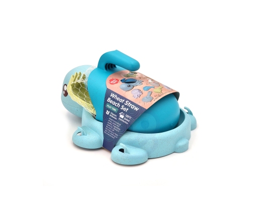 WOOPIE GREEN Zestaw 2w1 do Piasku i Wanny Żółwik Niebieski 8 el. BIODEGRADOWALNY ORGANICZNY MATERIAŁ