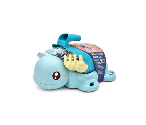 WOOPIE GREEN Zestaw 2w1 do Piasku i Wanny Żółwik Niebieski 8 el. BIODEGRADOWALNY ORGANICZNY MATERIAŁ