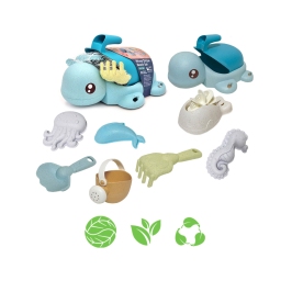 WOOPIE GREEN Zestaw 2w1 do Piasku i Wanny Żółwik 8 el. BIODEGRADOWALNY ORGANICZNY MATERIAŁ