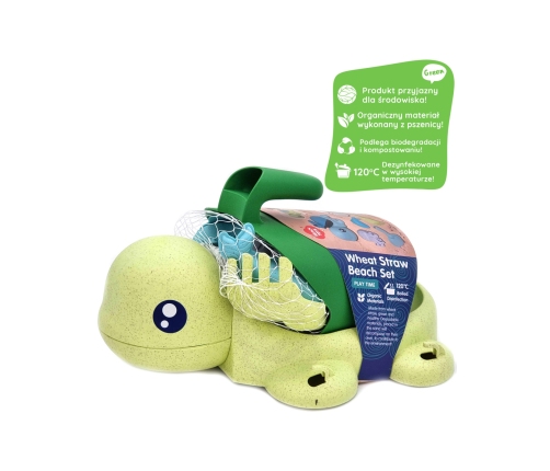 WOOPIE GREEN Zestaw 2w1 do Piasku i Wanny Żółwik 8 el. BIODEGRADOWALNY ORGANICZNY MATERIAŁ