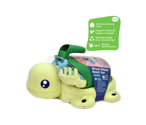 WOOPIE GREEN Zestaw 2w1 do Piasku i Wanny Żółwik 8 el. BIODEGRADOWALNY ORGANICZNY MATERIAŁ