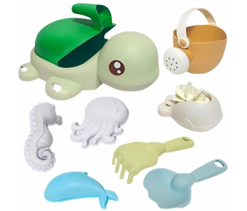 WOOPIE GREEN Zestaw 2w1 do Piasku i Wanny Żółwik 8 el. BIODEGRADOWALNY ORGANICZNY MATERIAŁ