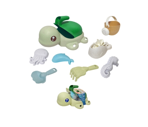 WOOPIE GREEN Zestaw 2w1 do Piasku i Wanny Żółwik 8 el. BIODEGRADOWALNY ORGANICZNY MATERIAŁ