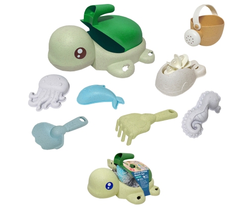 WOOPIE GREEN Zestaw 2w1 do Piasku i Wanny Żółwik 8 el. BIODEGRADOWALNY ORGANICZNY MATERIAŁ