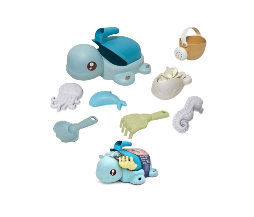 WOOPIE GREEN Zestaw 2w1 do Piasku i Wanny Żółwik 8 el. BIODEGRADOWALNY ORGANICZNY MATERIAŁ