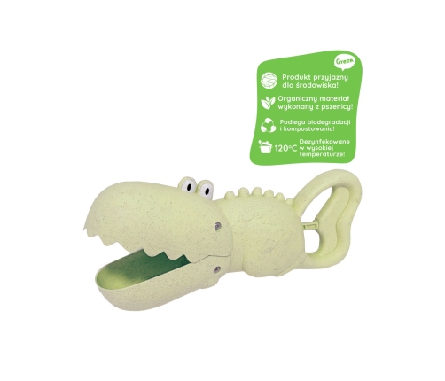 WOOPIE GREEN Krokodyl Łopatka Zbierak do Piasku i Wody Zielona BIODEGRADOWALNY ORGANICZNY MATERIAŁ