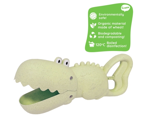 WOOPIE GREEN Krokodyl Łopatka Zbierak do Piasku i Wody Zielona BIODEGRADOWALNY ORGANICZNY MATERIAŁ