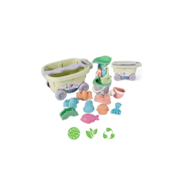 WOOPIE GREEN Zestaw do Piasku z Wózkiem 13 el. BIODEGRADOWALNY ORGANICZNY MATERIAŁ