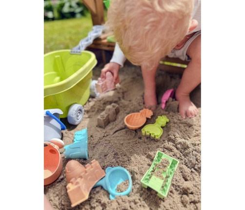 WOOPIE GREEN Zestaw do Piasku z Wózkiem 13 el. BIODEGRADOWALNY ORGANICZNY MATERIAŁ