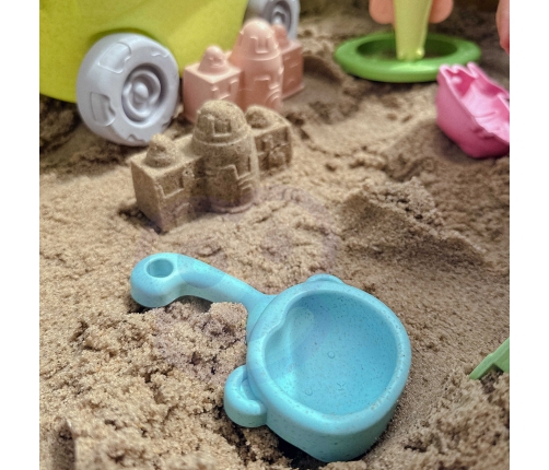 WOOPIE GREEN Zestaw do Piasku z Wózkiem 13 el. BIODEGRADOWALNY ORGANICZNY MATERIAŁ