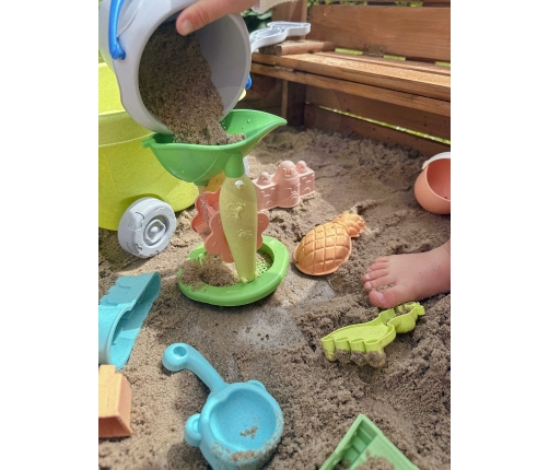 WOOPIE GREEN Zestaw do Piasku z Wózkiem 13 el. BIODEGRADOWALNY ORGANICZNY MATERIAŁ