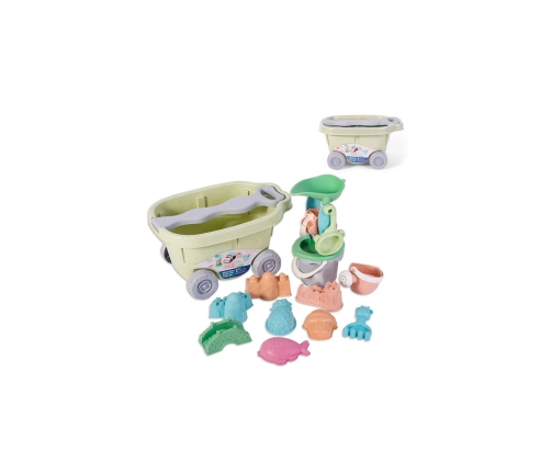 WOOPIE GREEN Zestaw do Piasku z Wózkiem 13 el. BIODEGRADOWALNY ORGANICZNY MATERIAŁ