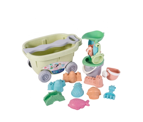 WOOPIE GREEN Zestaw do Piasku z Wózkiem 13 el. BIODEGRADOWALNY ORGANICZNY MATERIAŁ