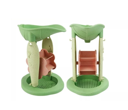 WOOPIE GREEN Zestaw do Piasku w Wiaderku z Kołowrotkiem 9 el. BIODEGRADOWALNY ORGANICZNY MATERIAŁ