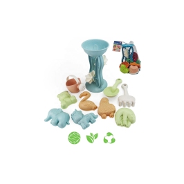 WOOPIE GREEN Zestaw do Piasku z Kołowrotkiem i Konewką 10 el. BIODEGRADOWALNY ORGANICZNY MATERIAŁ