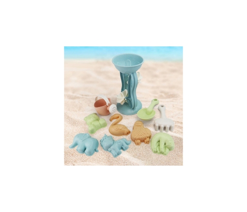 WOOPIE GREEN Zestaw do Piasku z Kołowrotkiem i Konewką 10 el. BIODEGRADOWALNY ORGANICZNY MATERIAŁ