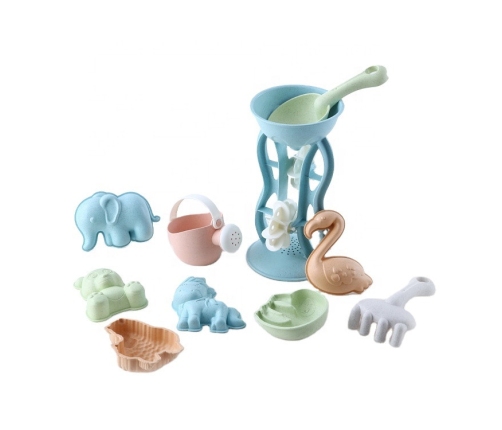 WOOPIE GREEN Zestaw do Piasku z Kołowrotkiem i Konewką 10 el. BIODEGRADOWALNY ORGANICZNY MATERIAŁ