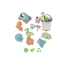 WOOPIE GREEN Zestaw do Piasku z Wiaderkiem i Samochodzikiem 10 el. BIODEGRADOWALNY ORGANICZNY MATERIAŁ