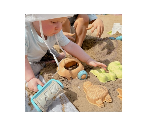 WOOPIE GREEN Zestaw do Piasku z Wiaderkiem i Samochodzikiem 10 el. BIODEGRADOWALNY ORGANICZNY MATERIAŁ