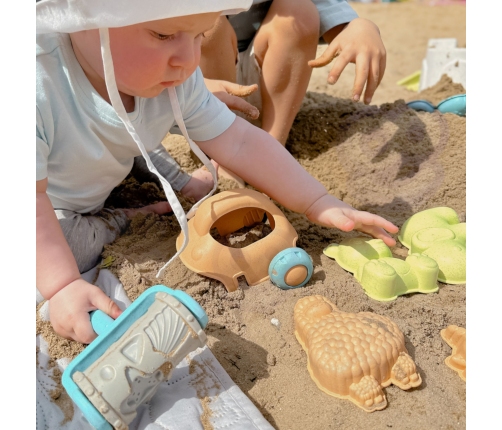 WOOPIE GREEN Zestaw do Piasku z Wiaderkiem i Samochodzikiem 10 el. BIODEGRADOWALNY ORGANICZNY MATERIAŁ