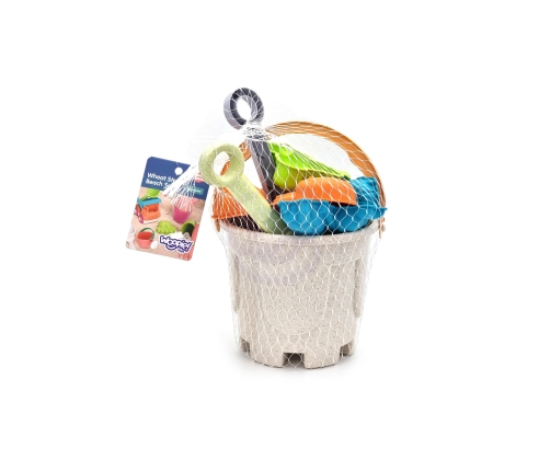 WOOPIE GREEN Zestaw do Piasku z Wiaderkiem i Samochodzikiem 10 el. BIODEGRADOWALNY ORGANICZNY MATERIAŁ