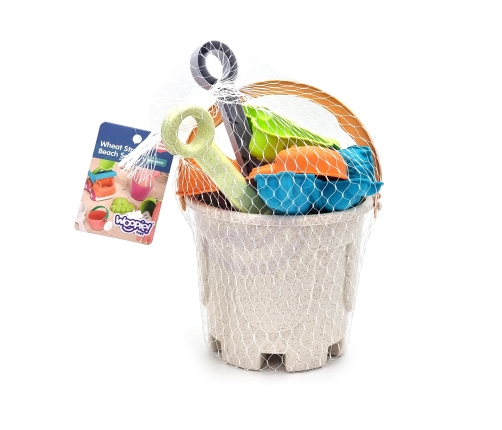 WOOPIE GREEN Zestaw do Piasku z Wiaderkiem i Samochodzikiem 10 el. BIODEGRADOWALNY ORGANICZNY MATERIAŁ