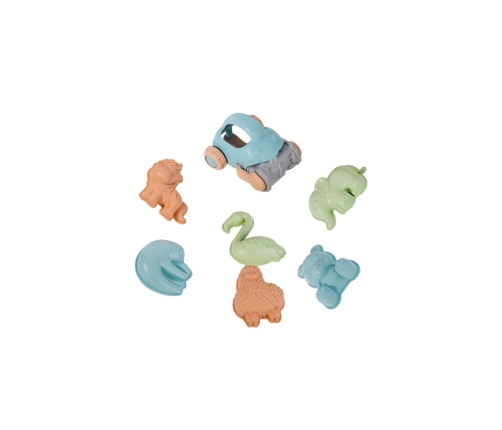 WOOPIE GREEN Zestaw do Piasku z Wiaderkiem i Samochodzikiem 10 el. BIODEGRADOWALNY ORGANICZNY MATERIAŁ