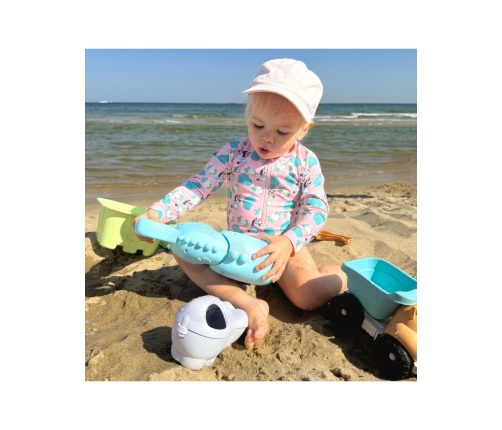 WOOPIE GREEN Zestaw do Piasku z Wiaderkiem i Łopatką Krokodyl w Plecaku 10 el. BIODEGRADOWALNY ORGANICZNY MATERIAŁ