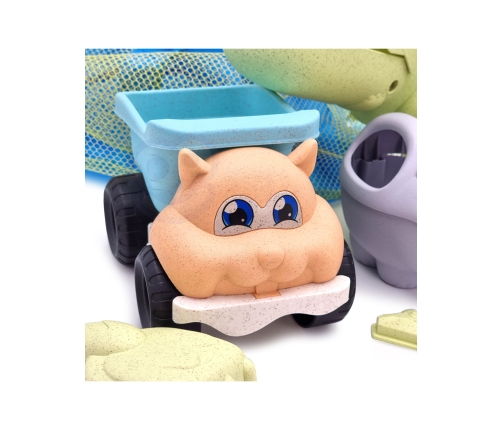 WOOPIE GREEN Zestaw do Piasku z Wiaderkiem i Łopatką Krokodyl w Plecaku 10 el. BIODEGRADOWALNY ORGANICZNY MATERIAŁ