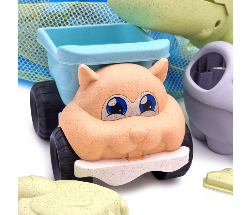 WOOPIE GREEN Zestaw do Piasku z Wiaderkiem i Łopatką Krokodyl w Plecaku 10 el. BIODEGRADOWALNY ORGANICZNY MATERIAŁ