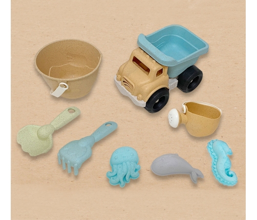 WOOPIE GREEN Zestaw do Piasku Wiaderko Wywrotka 8 el. BIODEGRADOWALNY ORGANICZNY MATERIAŁ