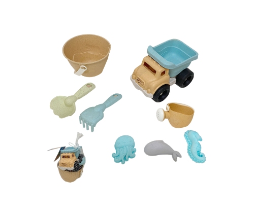 WOOPIE GREEN Zestaw do Piasku Wiaderko Wywrotka 8 el. BIODEGRADOWALNY ORGANICZNY MATERIAŁ